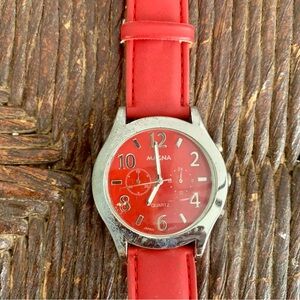 Vintage Magna Red & Silver Watch